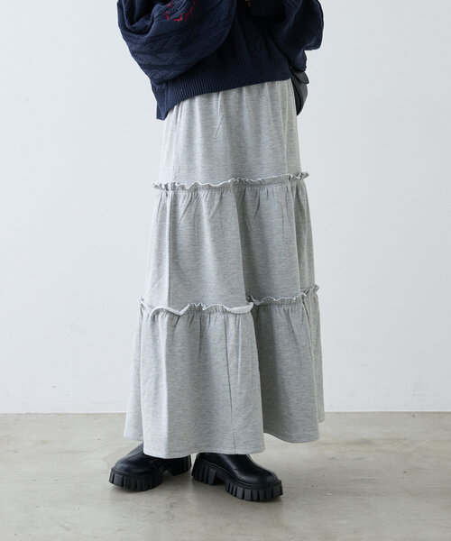 【セール】【ラメ生地】フリルティアードスカート（スカート）｜w closet（ダブルクローゼット）
