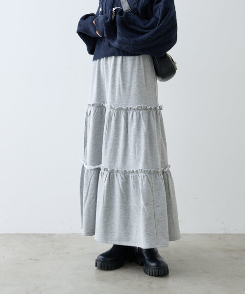 【セール】【ラメ生地】フリルティアードスカート（スカート）｜w closet（ダブルクローゼット）