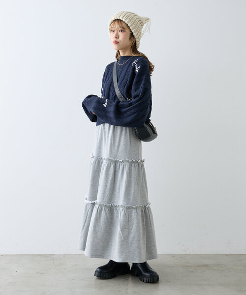 【セール】【ラメ生地】フリルティアードスカート（スカート）｜w closet（ダブルクローゼット）