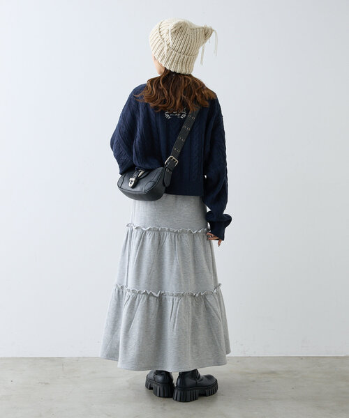 【セール】【ラメ生地】フリルティアードスカート（スカート）｜w closet（ダブルクローゼット）