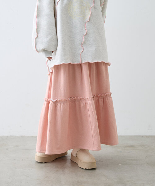 【セール】【ラメ生地】フリルティアードスカート（スカート）｜w closet（ダブルクローゼット）