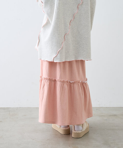 【セール】【ラメ生地】フリルティアードスカート（スカート）｜w closet（ダブルクローゼット）