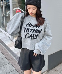 ショート丈グラフィックロゴニット