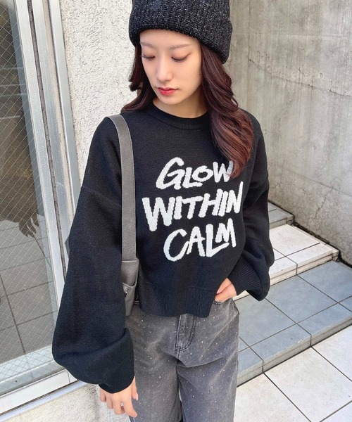INGNI(イング)の「ショート丈グラフィックロゴニット(ニット/セーター・レディース・ブラック×ホワイト/ホワイト×ブラック/ブルー系2/グレー系その他3/ワイン系2・M)」の12枚目の写真