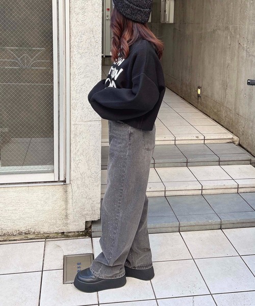 INGNI(イング)の「ショート丈グラフィックロゴニット(ニット/セーター・レディース・ブラック×ホワイト/ホワイト×ブラック/ブルー系2/グレー系その他3/ワイン系2・M)」の20枚目の写真