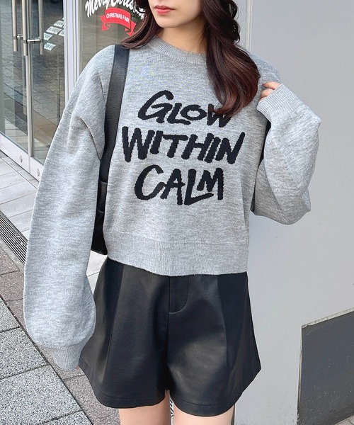 INGNI(イング)の「ショート丈グラフィックロゴニット(ニット/セーター・レディース・ブラック×ホワイト/ホワイト×ブラック/ブルー系2/グレー系その他3/ワイン系2・M)」の21枚目の写真