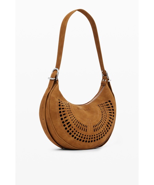 Desigual（デシグアル）の「パンチング加工フェイクレザーミディアムホーボーバッグ（ショルダーバッグ・レディース・ホワイト/ブラウン・FREE）」の2枚目の写真