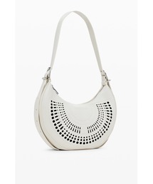 パンチング加工フェイクレザーミディアムホーボーバッグ