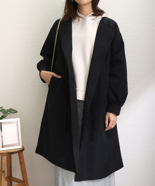 libelle more(リベル モア)の「E/ツイル ウエストドロストギャザーロングコート(その他アウター・レディース・ライトカーキ/ネイビー/モカ/グレイッシュベージュ/ブラック・L/M)」の8枚目の写真