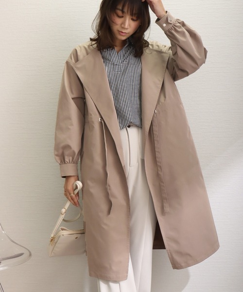 libelle more(リベル モア)の「E/ツイル ウエストドロストギャザーロングコート(その他アウター・レディース・ライトカーキ/ネイビー/モカ/グレイッシュベージュ/ブラック・L/M)」の13枚目の写真