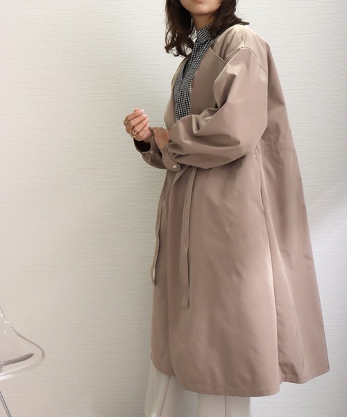 libelle more(リベル モア)の「E/ツイル ウエストドロストギャザーロングコート(その他アウター・レディース・ライトカーキ/ネイビー/モカ/グレイッシュベージュ/ブラック・L/M)」の14枚目の写真