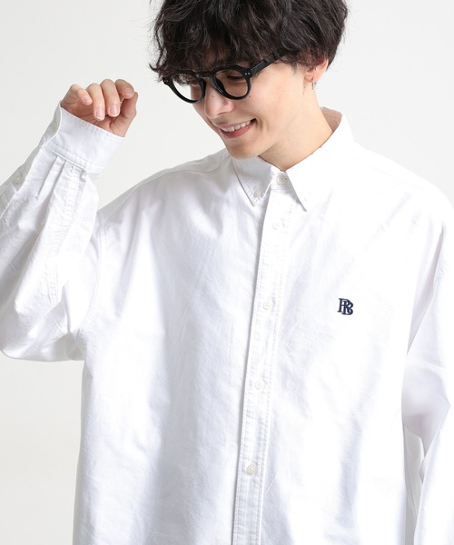 RAGEBLUE(レイジブルー)の「ワンポイント刺繍/オーバーサイズオックスフォードシャツ(シャツ/ブラウス・メンズ・グレー系その他/ブルー系その他/ホワイト・LARGE/MEDIUM)」の9枚目の写真