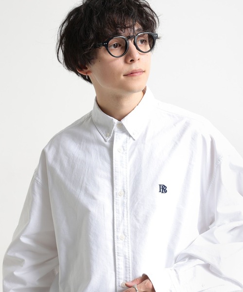 RAGEBLUE(レイジブルー)の「ワンポイント刺繍/オーバーサイズオックスフォードシャツ(シャツ/ブラウス・メンズ・グレー系その他/ブルー系その他/ホワイト・LARGE/MEDIUM)」の10枚目の写真