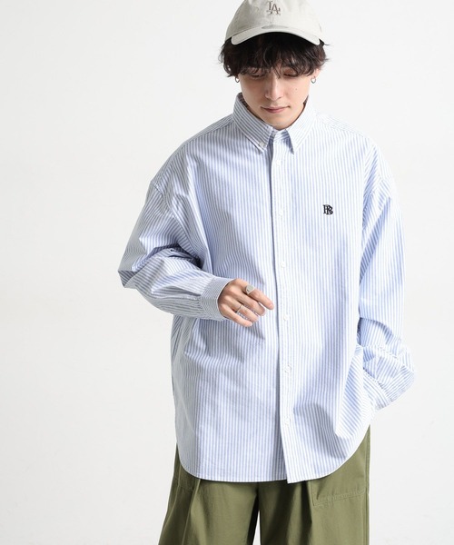 RAGEBLUE(レイジブルー)の「ワンポイント刺繍/オーバーサイズオックスフォードシャツ(シャツ/ブラウス・メンズ・グレー系その他/ブルー系その他/ホワイト・LARGE/MEDIUM)」の19枚目の写真