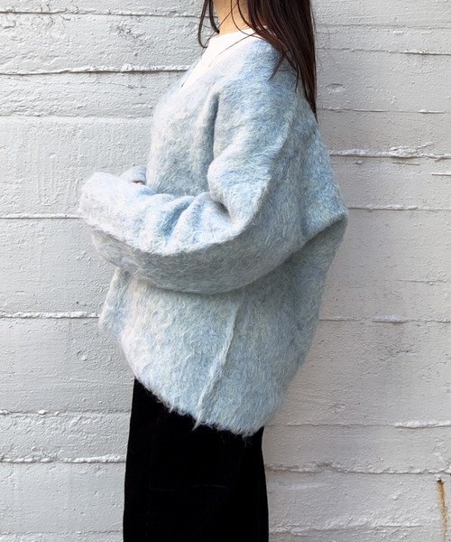 VICKY（ビッキー）の「ブークレシャギーニットVネックプルオーバー≪手洗い可能≫（ニット/セーター・レディース・ブルー/チャコールグレー/オレンジ・M）」の10枚目の写真