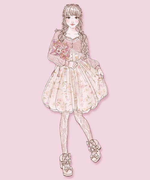 mellfy memory(メルフィーメモリー)の「Blooming butterfly balloon ワンピース(ワンピース・レディース・ホワイト・Mサイズ/long/Mサイズ/mini/Sサイズ/long/Sサイズ/mini)」の15枚目の写真
