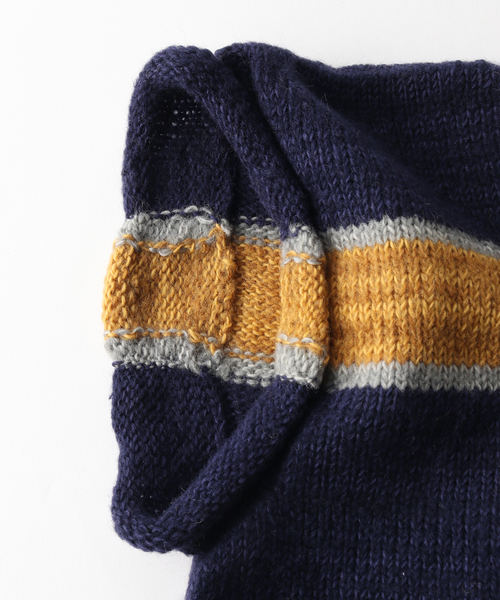 SUBLIME(サブライム)の「【SUBLiME/サブライム】HAND KNIT LINE BALACLAVA / SB243-0601(ニットキャップ/ビーニー・メンズ・ネイビー/ブルー系その他/ライトグリーン/ブラック・FREE)」の10枚目の写真