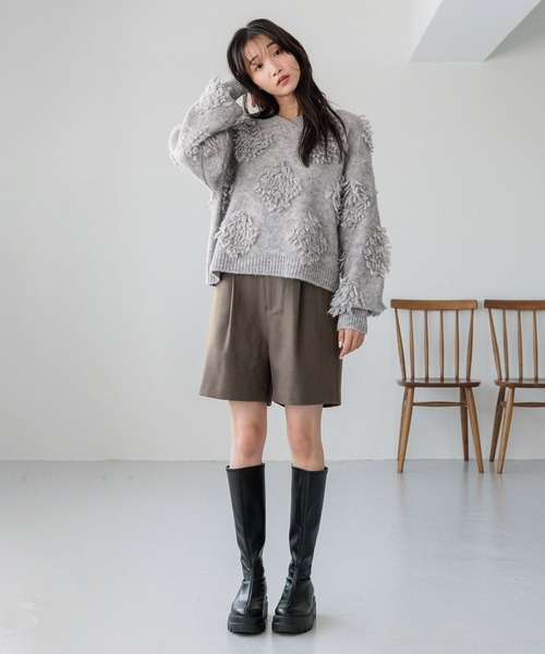 新品　yoriループプルオーバーニット36 セール】ループジャガードプルオーバー 286883（ニット/セーター