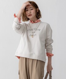 【洗える】コットンテリー ロゴ スウェット
