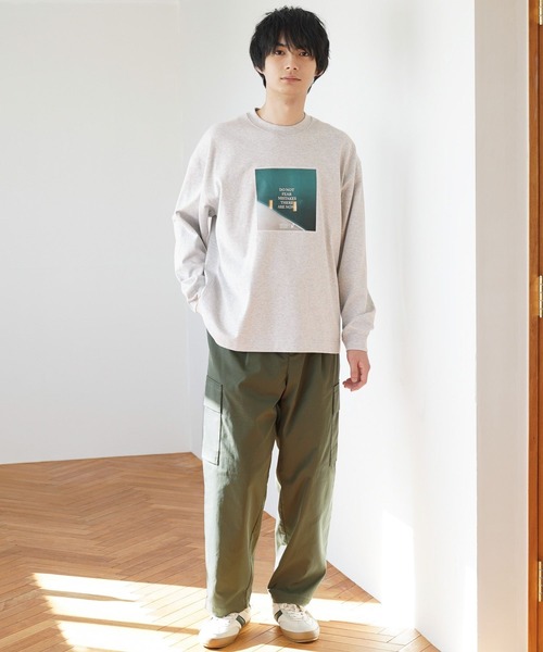 GLOBAL WORK（グローバルワーク）の「ヘビロッTEE/プリント/長袖/147196（Tシャツ/カットソー・メンズ・ホワイト系その他2/グレー/ホワイト/グリーン・SMALL/MEDIUM/LARGE/X-LARGE）」の5枚目の写真