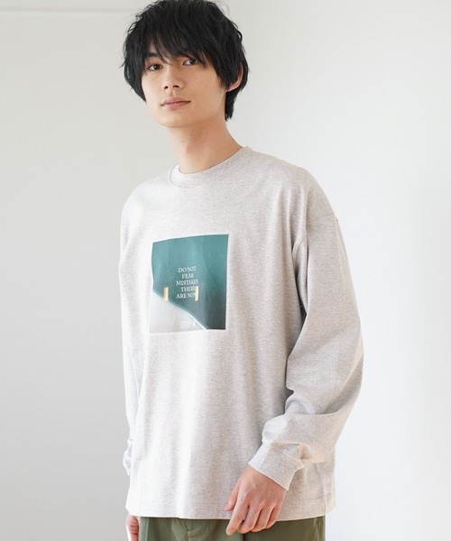 GLOBAL WORK（グローバルワーク）の「ヘビロッTEE/プリント/長袖/147196（Tシャツ/カットソー・メンズ・ホワイト系その他2/グレー/ホワイト/グリーン・SMALL/MEDIUM/LARGE/X-LARGE）」の8枚目の写真