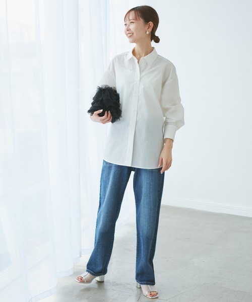 ROPE' PICNIC（ロペピクニック）の「花粉ガード・防シワ/レギュラーシャツ（シャツ/ブラウス・レディース・ブルー/ピンク系その他/オフホワイト/ピンク・38）」の8枚目の写真