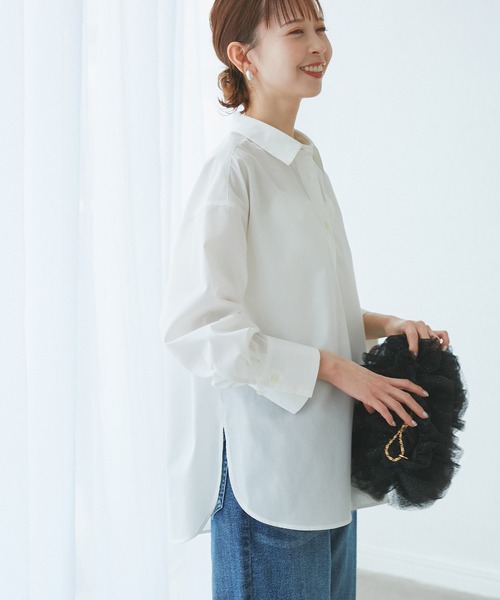 ROPE' PICNIC（ロペピクニック）の「花粉ガード・防シワ/レギュラーシャツ（シャツ/ブラウス・レディース・ブルー/ピンク系その他/オフホワイト/ピンク・38）」の10枚目の写真