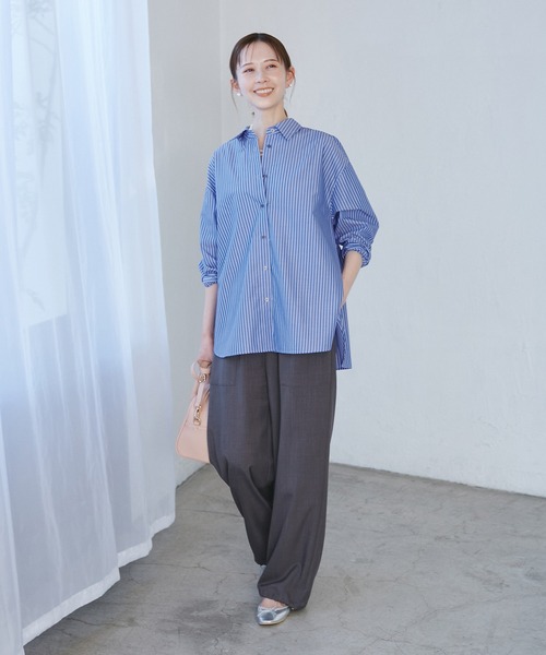 ROPE' PICNIC（ロペピクニック）の「花粉ガード・防シワ/レギュラーシャツ（シャツ/ブラウス・レディース・ブルー/ピンク系その他/オフホワイト/ピンク・38）」の13枚目の写真