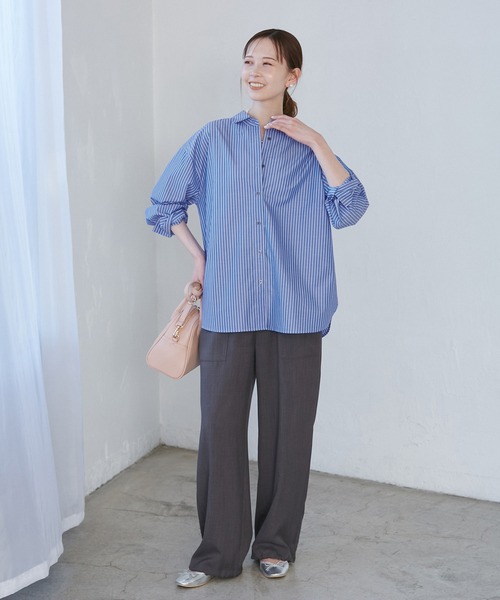 ROPE' PICNIC（ロペピクニック）の「花粉ガード・防シワ/レギュラーシャツ（シャツ/ブラウス・レディース・ブルー/ピンク系その他/オフホワイト/ピンク・38）」の14枚目の写真