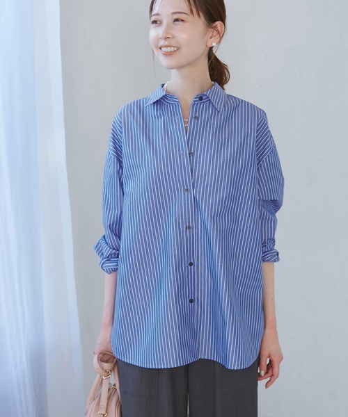 ROPE' PICNIC（ロペピクニック）の「花粉ガード・防シワ/レギュラーシャツ（シャツ/ブラウス・レディース・ブルー/ピンク系その他/オフホワイト/ピンク・38）」の15枚目の写真