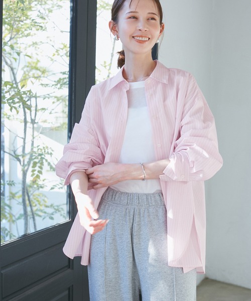 ROPE' PICNIC（ロペピクニック）の「花粉ガード・防シワ/レギュラーシャツ（シャツ/ブラウス・レディース・ブルー/ピンク系その他/オフホワイト/ピンク・38）」の18枚目の写真