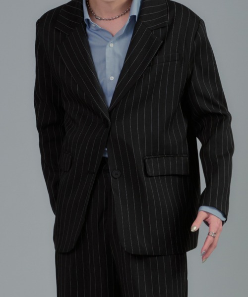CeLess(セレス)の「Striped Tailored Jacket Set Up(セットアップ・メンズ・ブラック・L/M)」の9枚目の写真