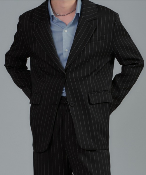 CeLess(セレス)の「Striped Tailored Jacket Set Up(セットアップ・メンズ・ブラック・L/M)」の10枚目の写真