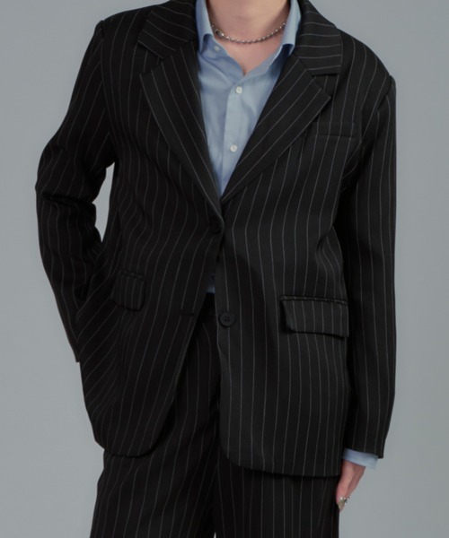 CeLess(セレス)の「Striped Tailored Jacket Set Up(セットアップ・メンズ・ブラック・L/M)」の11枚目の写真