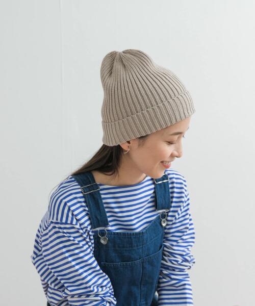 URBAN RESEARCH DOORS（アーバンリサーチドアーズ）の「コットンリネンニットキャップ（ニットキャップ/ビーニー・レディース・アイボリー/グレー系その他/ブラック・ONE）」の11枚目の写真