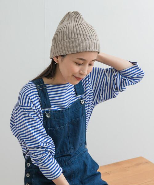 URBAN RESEARCH DOORS（アーバンリサーチドアーズ）の「コットンリネンニットキャップ（ニットキャップ/ビーニー・レディース・アイボリー/グレー系その他/ブラック・ONE）」の12枚目の写真