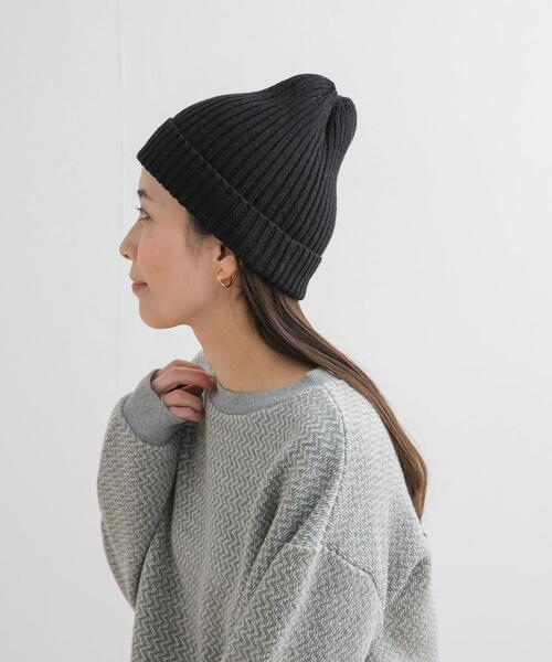 URBAN RESEARCH DOORS（アーバンリサーチドアーズ）の「コットンリネンニットキャップ（ニットキャップ/ビーニー・レディース・アイボリー/グレー系その他/ブラック・ONE）」の15枚目の写真