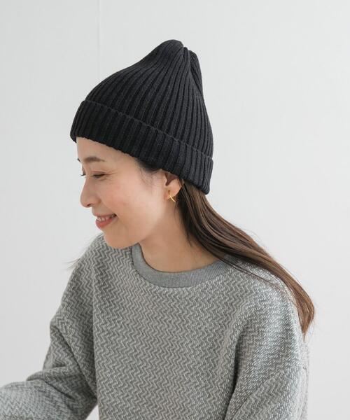 URBAN RESEARCH DOORS（アーバンリサーチドアーズ）の「コットンリネンニットキャップ（ニットキャップ/ビーニー・レディース・アイボリー/グレー系その他/ブラック・ONE）」の16枚目の写真