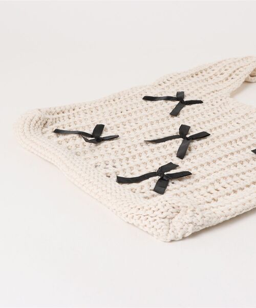 clear（クリア）の「リボンモチーフニットトートバッグ[バレエコア ガーリー]≪SS新作≫（トートバッグ・レディース・アイボリー・F）」の9枚目の写真