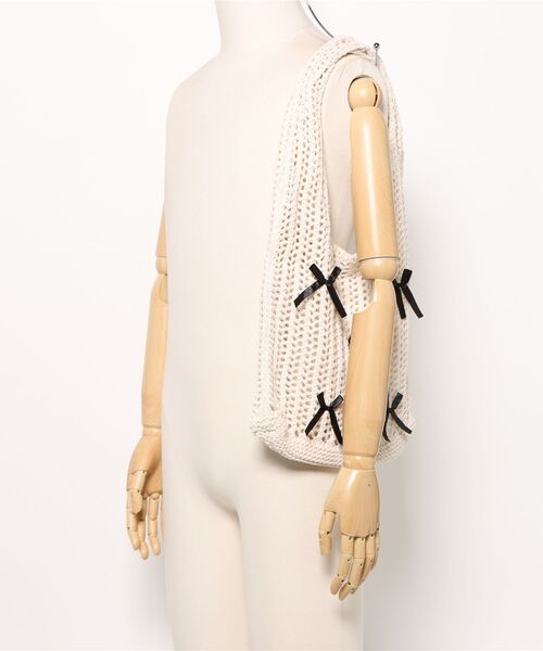 clear（クリア）の「リボンモチーフニットトートバッグ[バレエコア ガーリー]≪SS新作≫（トートバッグ・レディース・アイボリー・F）」の11枚目の写真