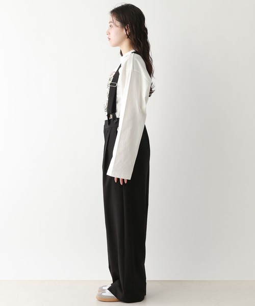 RAGEBLUE（レイジブルー）の「TR/サロペットワイドパンツ（スラックス・レディース・グレー/ブラック・FREE）」の10枚目の写真