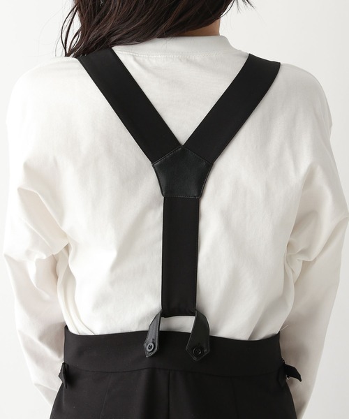 RAGEBLUE（レイジブルー）の「TR/サロペットワイドパンツ（スラックス・レディース・グレー/ブラック・FREE）」の12枚目の写真