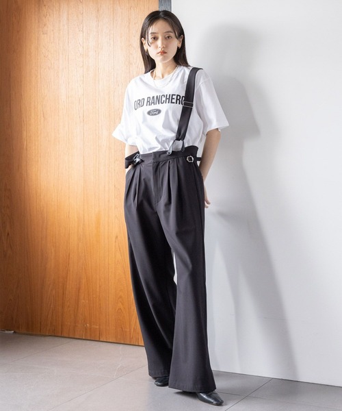 RAGEBLUE（レイジブルー）の「TR/サロペットワイドパンツ（スラックス・レディース・グレー/ブラック・FREE）」の20枚目の写真