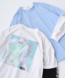 Printed layered t-shirt / エモ系プリントレイヤードTシャツ unisex