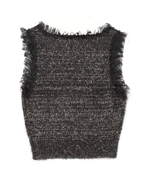 ベスト (CREOLME)LAME FEATHER KNIT TANK セール】(CREOLME)LAME FEATHER KNIT TANK（ニット/セーター