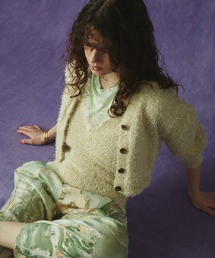 (CREOLME)LAME FEATHER KNIT TANK