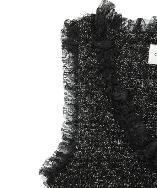 セール】(CREOLME)LAME FEATHER KNIT TANK（ニット/セーター
