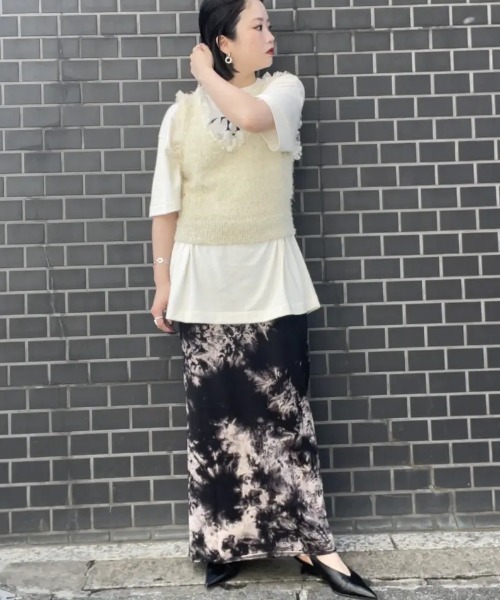 ベスト (CREOLME)LAME FEATHER KNIT TANK セール】(CREOLME)LAME FEATHER KNIT TANK（ニット/セーター