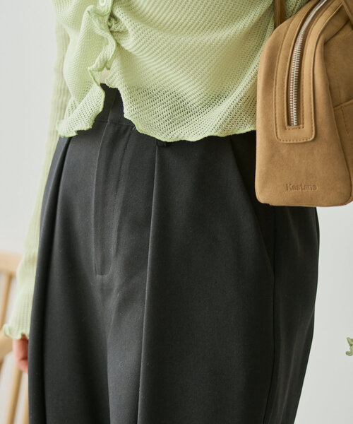 Kastane（カスタネ）の「【2サイズ展開/低身長サイズ】タックスラックスパンツ（スラックス・レディース・ブラック/アイボリー/グレー・1/0）」の21枚目の写真