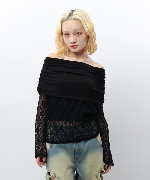 [DNSR] Carousel Half Sleeve /追跡付 レースオフショルトップス SPIRALGIRL│SPIRALGIRL ｜スパイラル